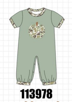 Camo Pumpkin Applique Romper