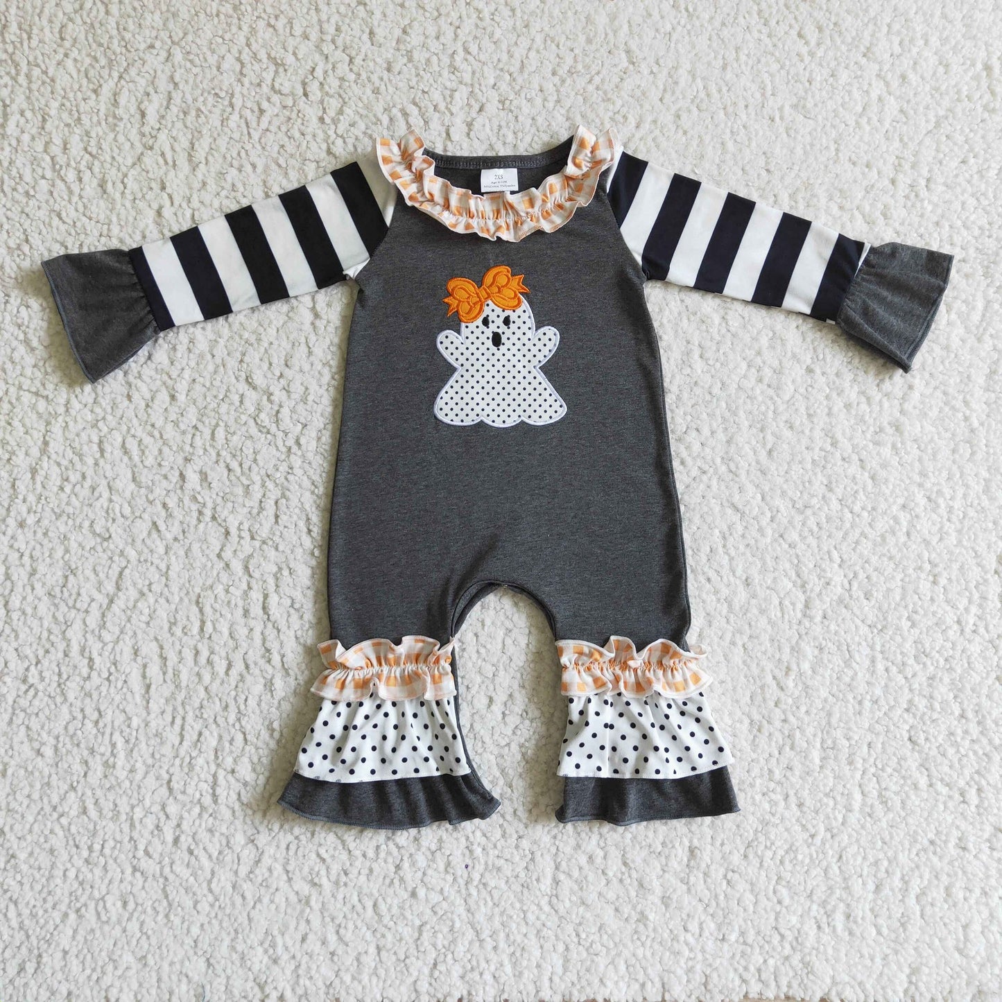 Ghost Ruffle Halloween Romper