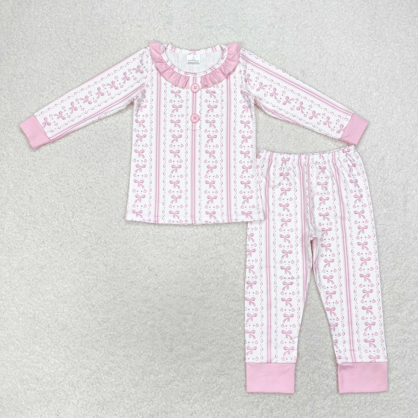 Pink Button & Bows Jogger Set