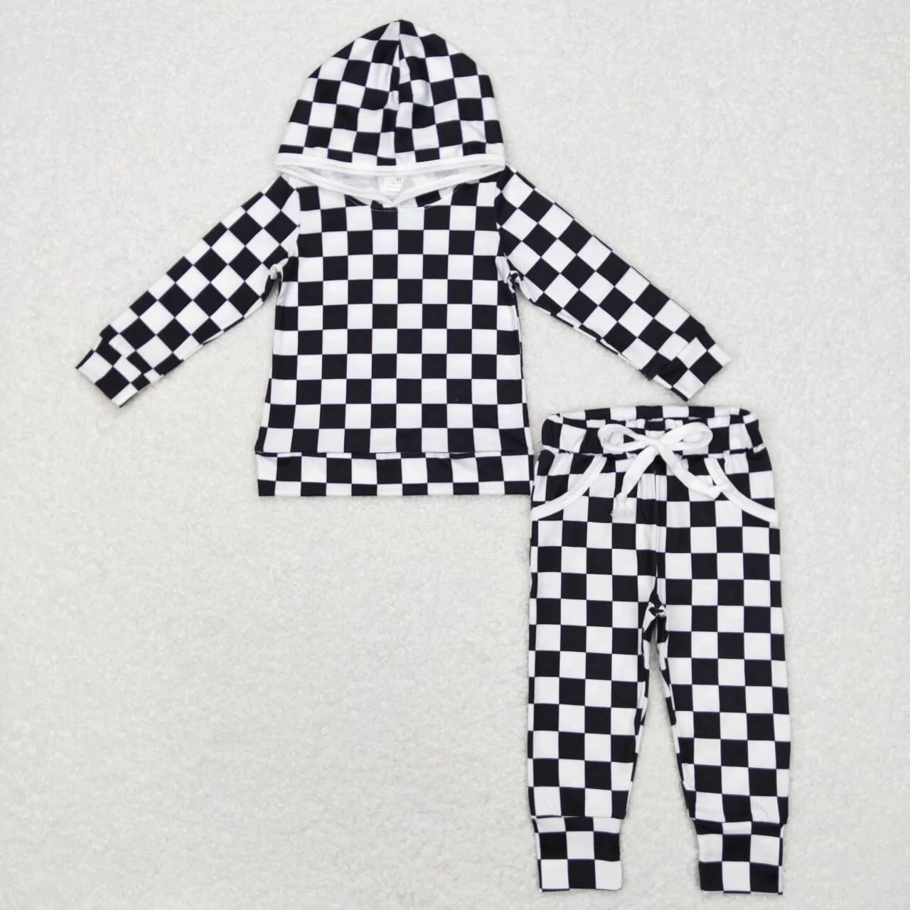 Black and White Checkered Jogger Suit