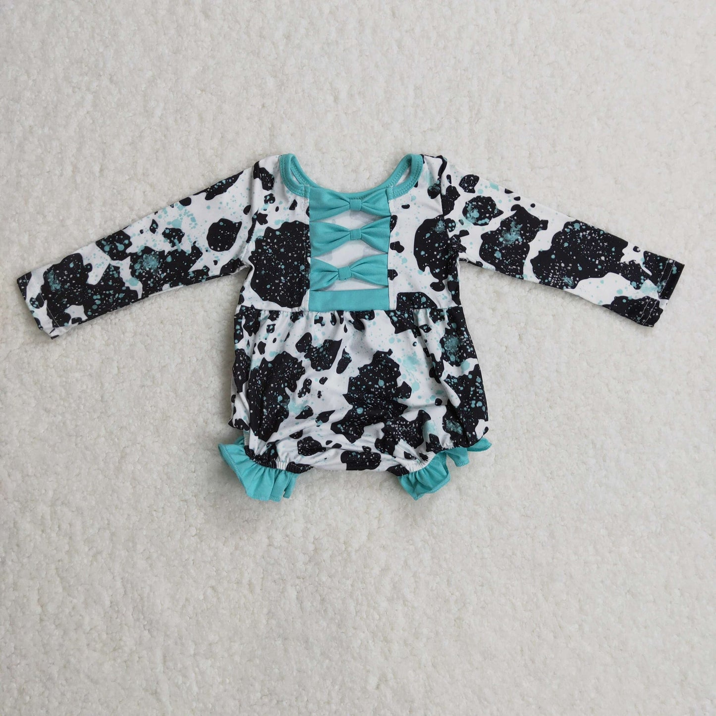 Cow Print & Teal Ruffle Bubble