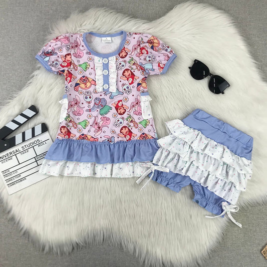 Hawaiian Alien Shorts Set