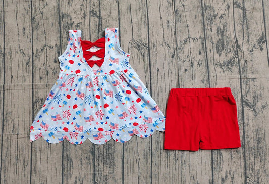 Flags and Fireworks Shorts Set