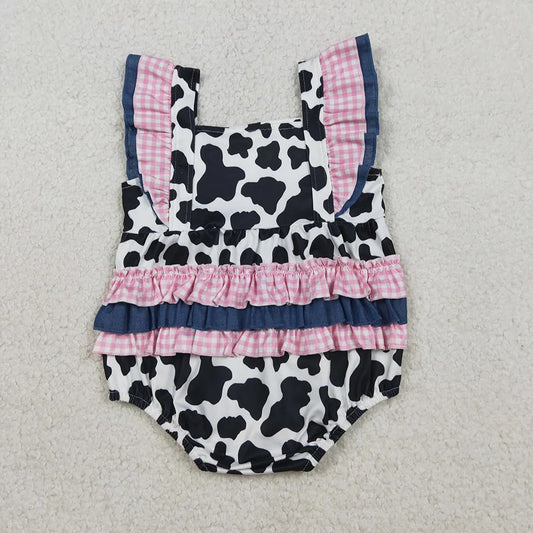 Pink Gingham Cow Print Bubble