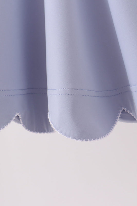 Dusty Blue Scalloped Dress
