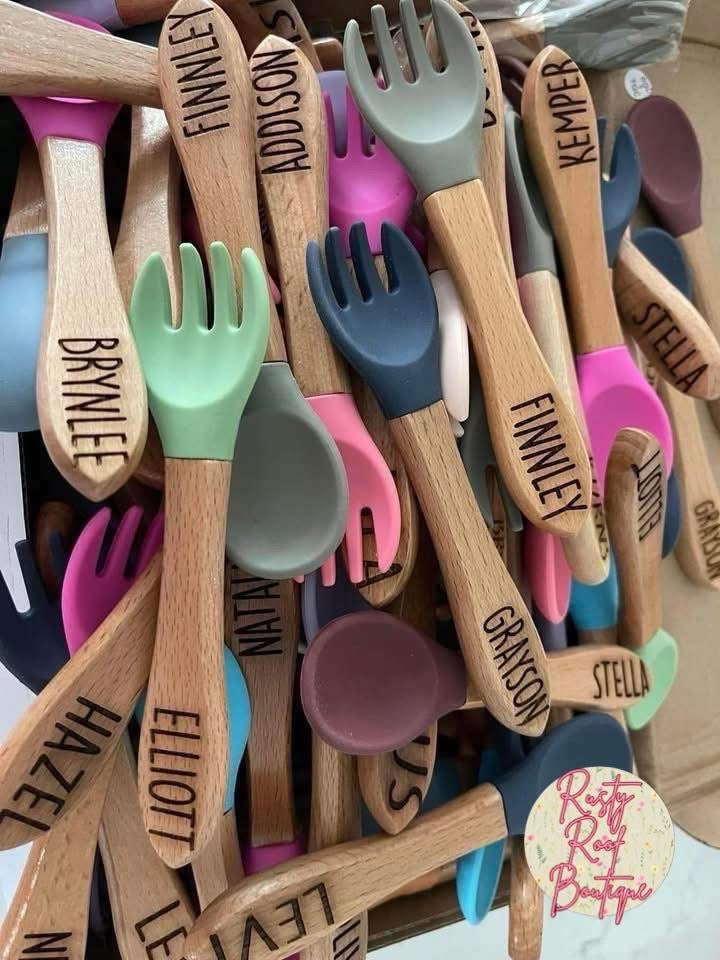 Custom Engraved Fork Spoon Set