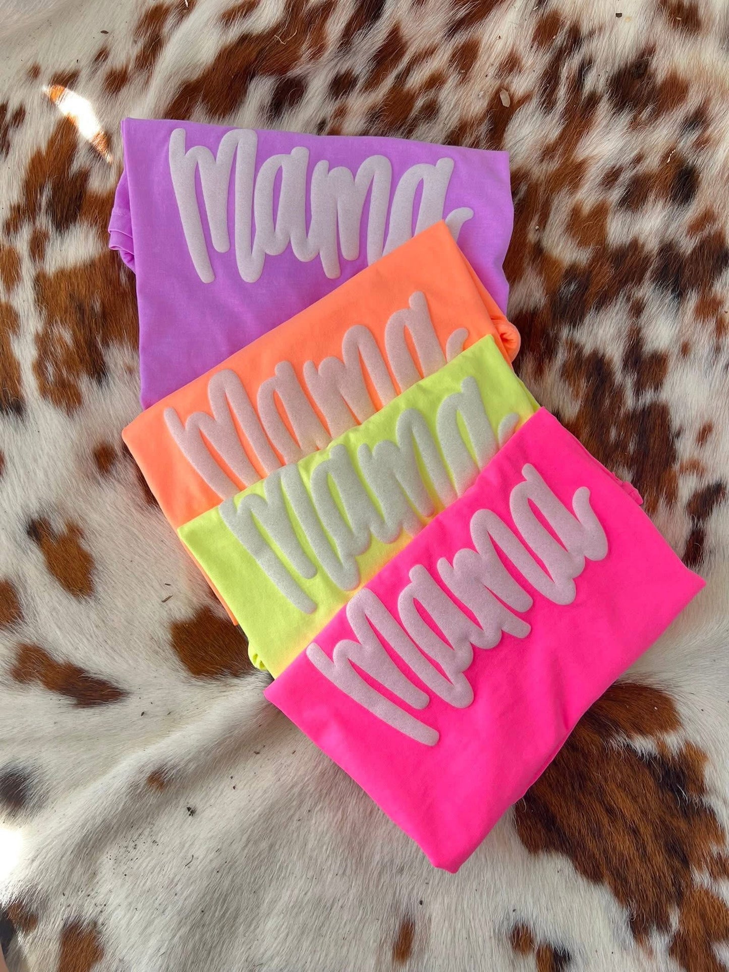 Neon White Glitter Puff Tees