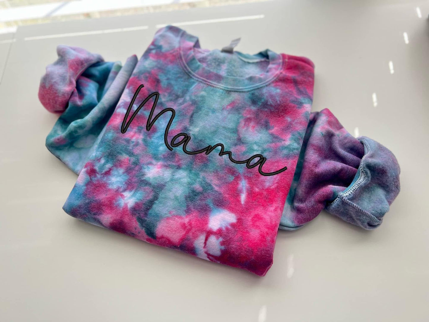 Tie Dye Embroidery Custom Sweatshirt