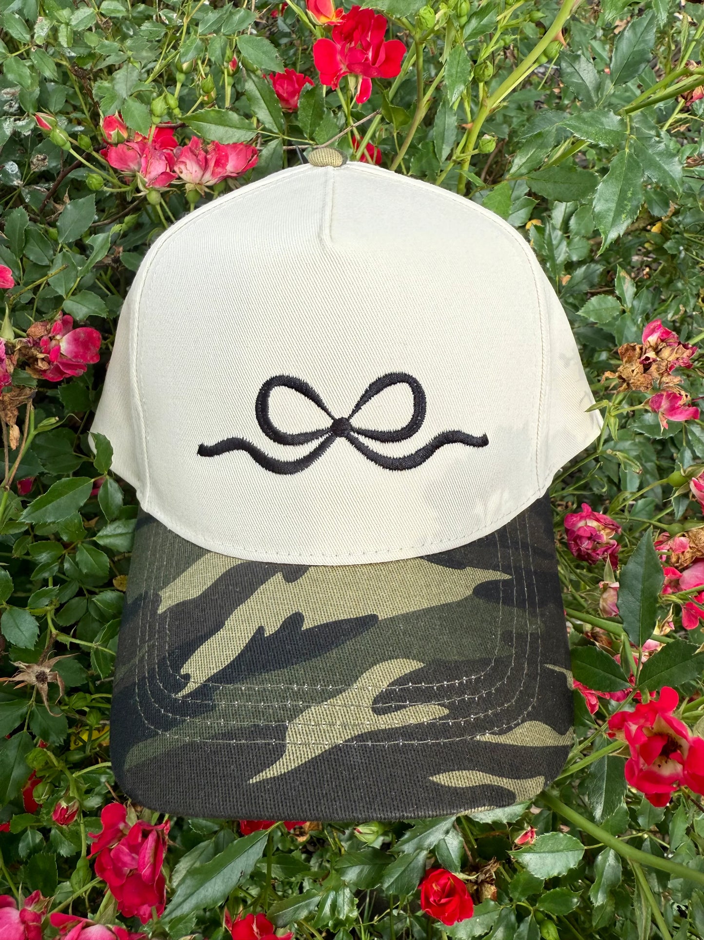 Camo Bow Embroidered Hat