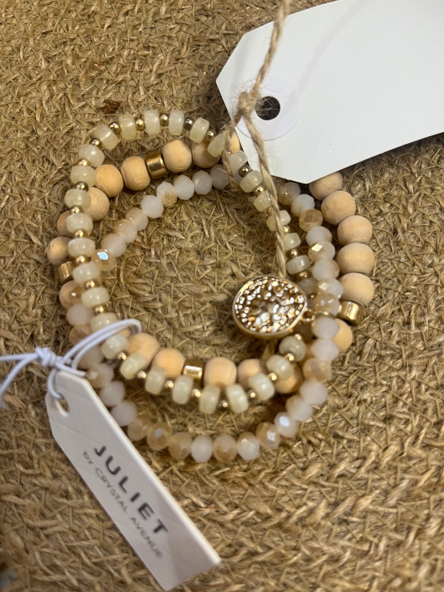 Beige Beaded Bracelet Set