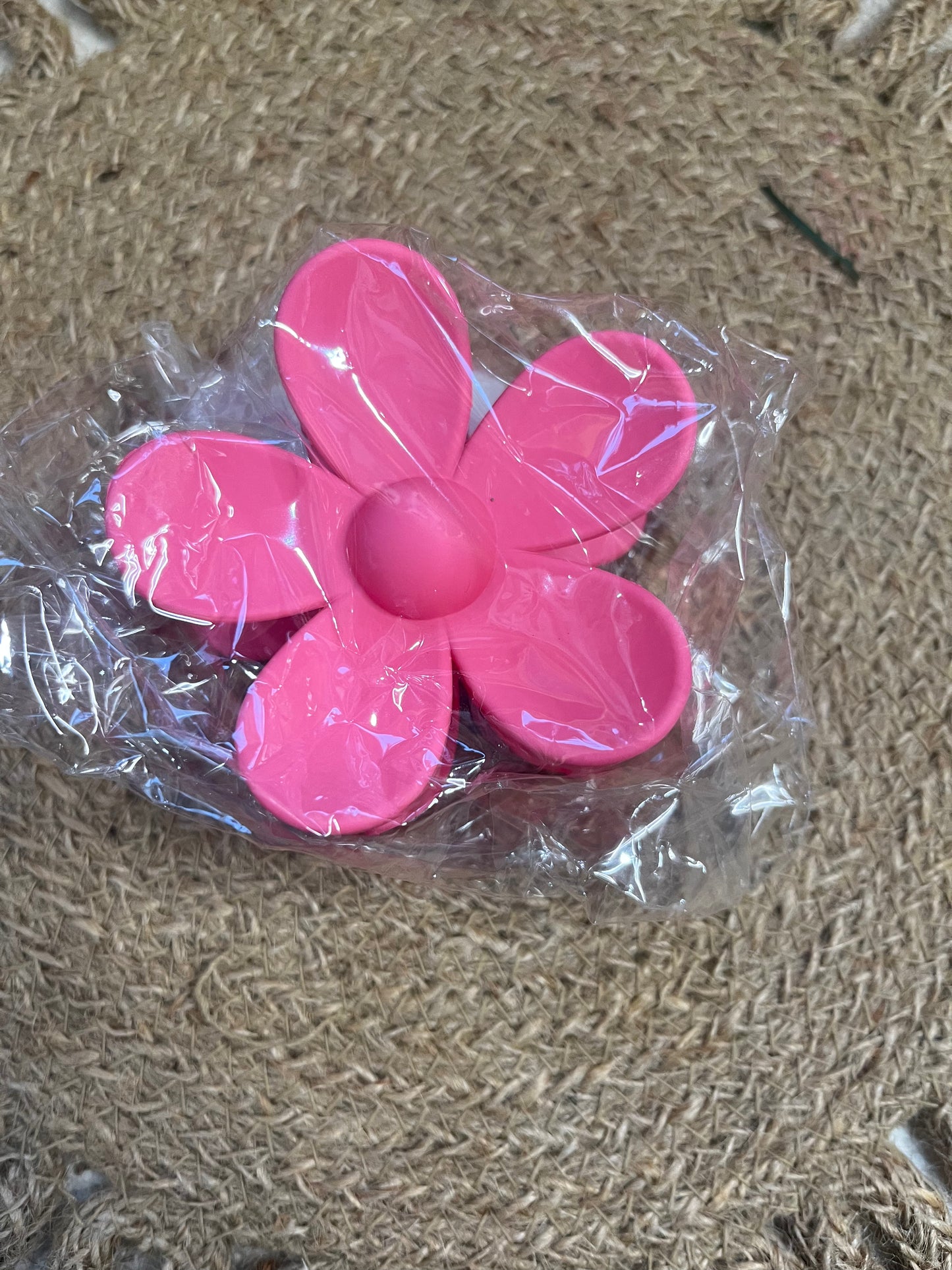 Pink Flower Claw Clip