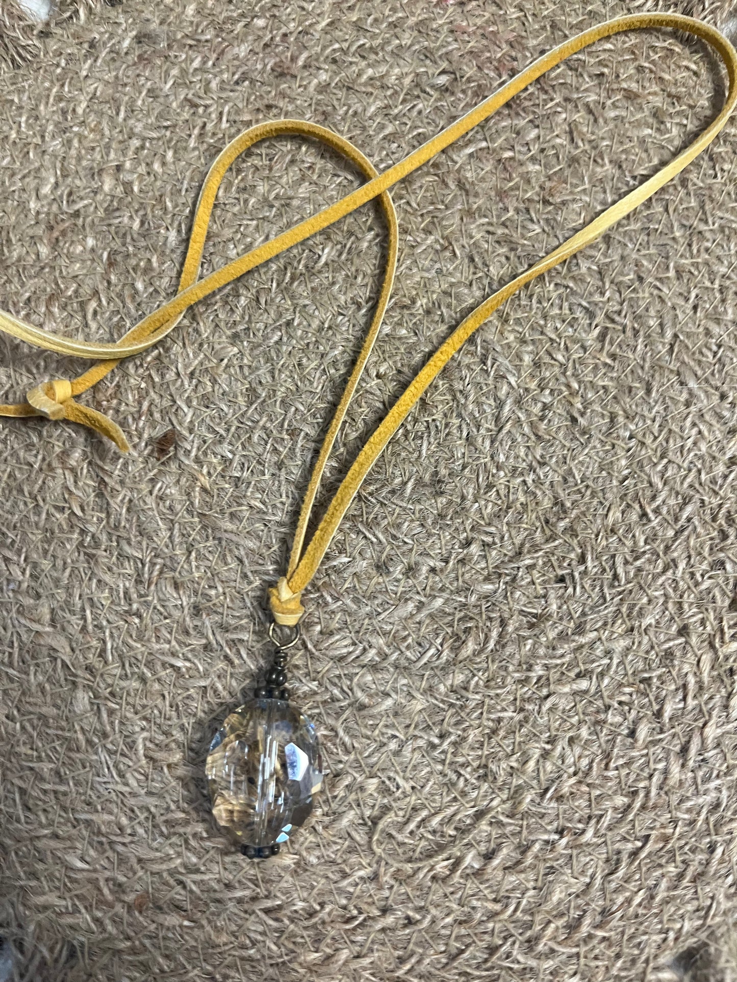Mustard Diamond Pendant Necklace
