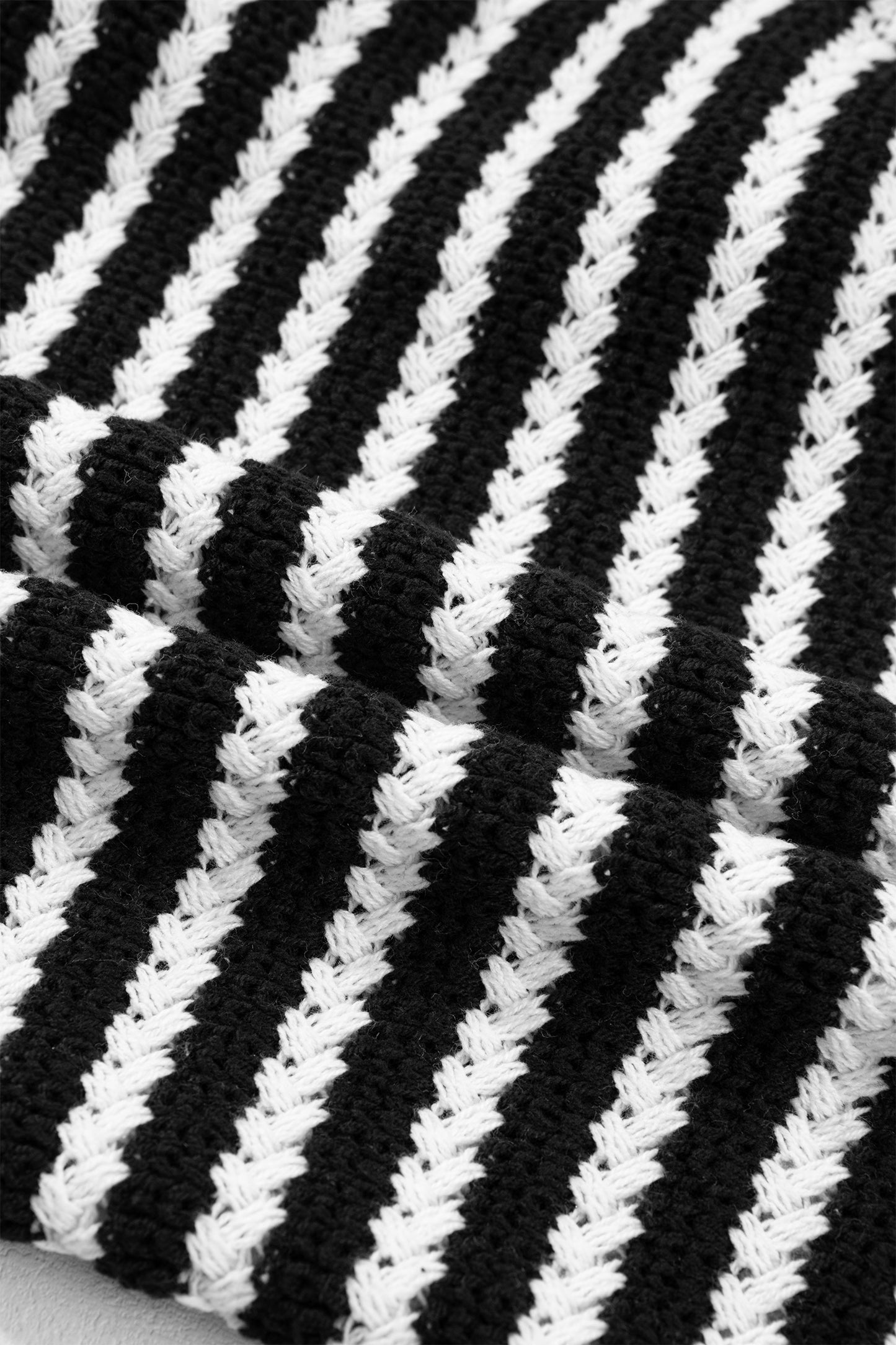 Sky Blue Stripe Short Sleeve Knit V Neck Bow Knot Sweater