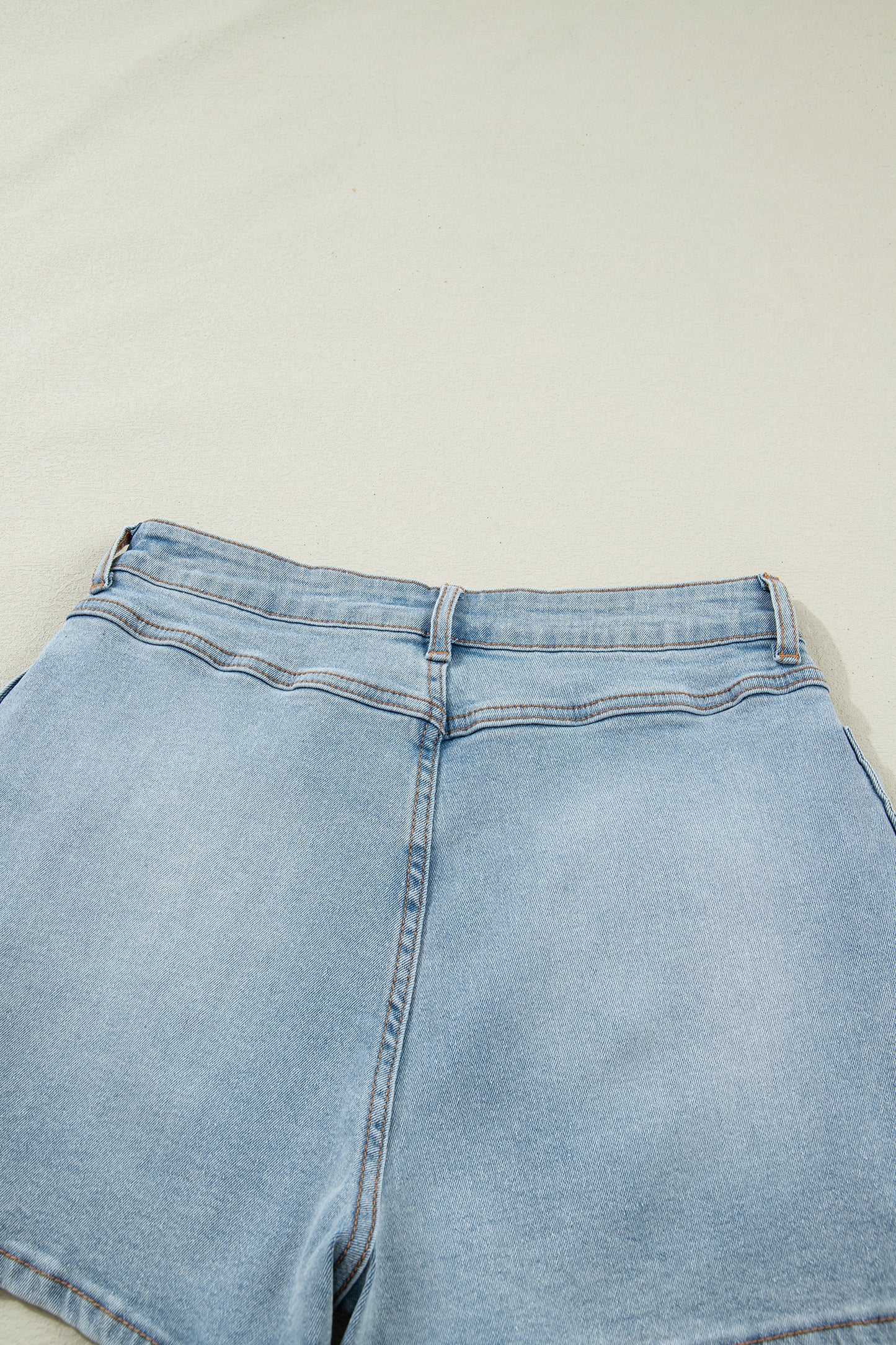 Beau Blue Bow Detail Denim Shorts with Pockets