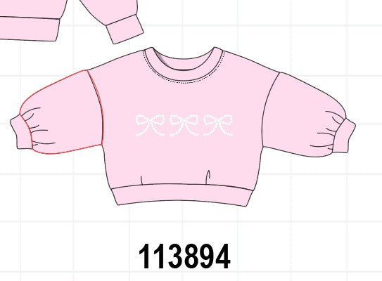 Pink bow pearl mom&me sweatshirt