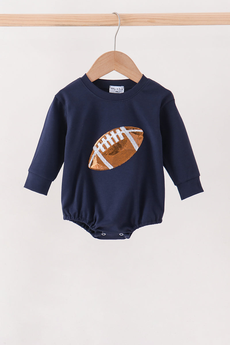 Navy football sequin bubble