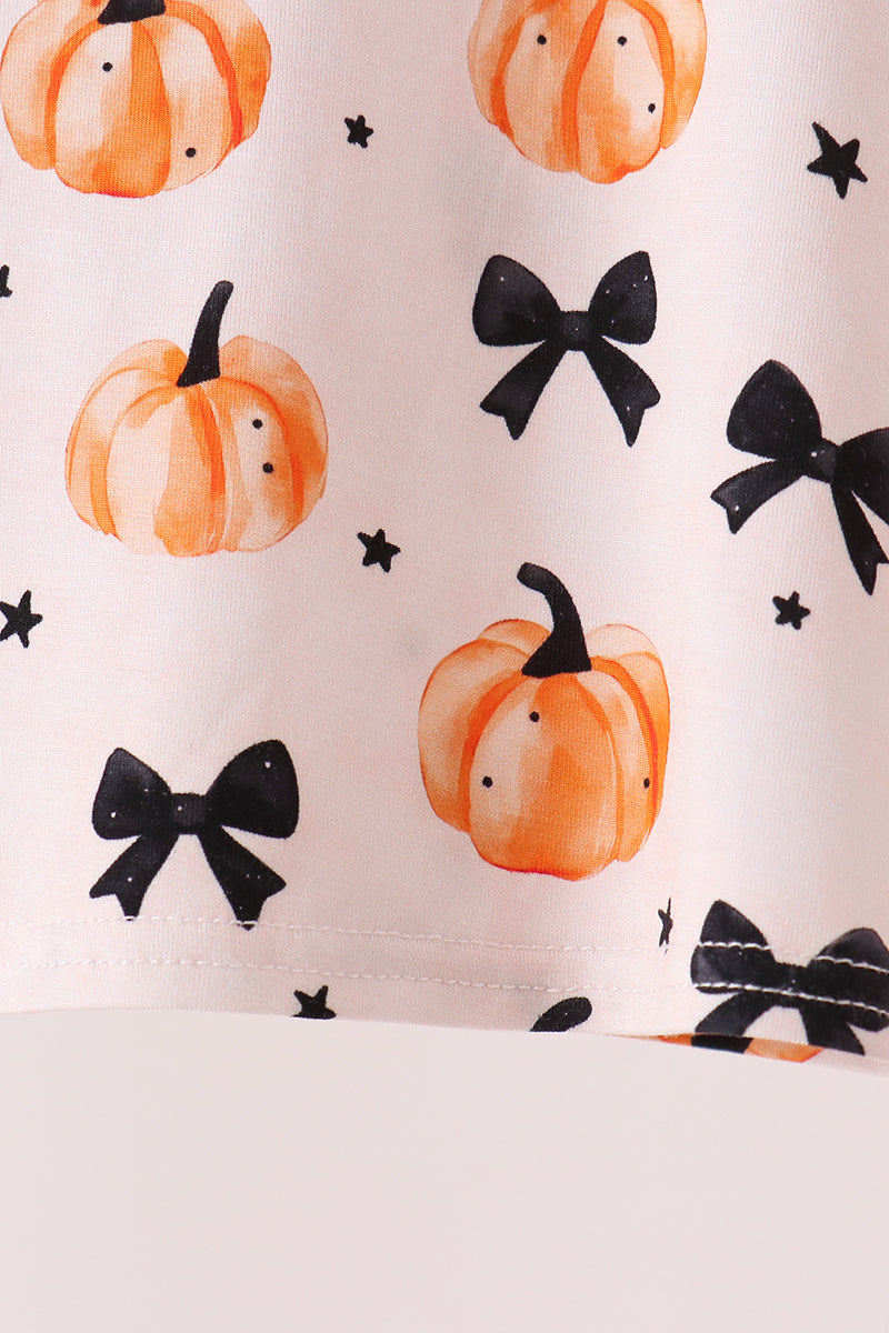 Bow pumpkin bamboo pajama set