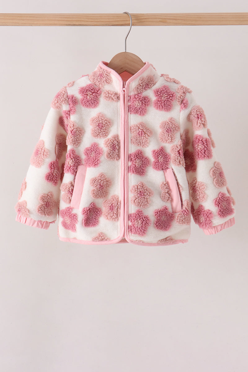 Floral print fleece jacket