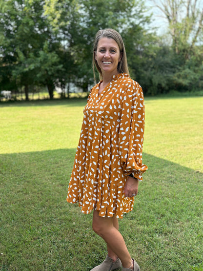 Mustard Print Umgee Dress