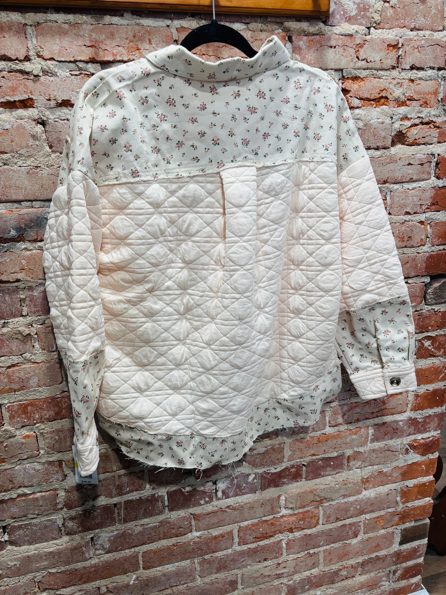 Vintage Floral Pink Button Shacket