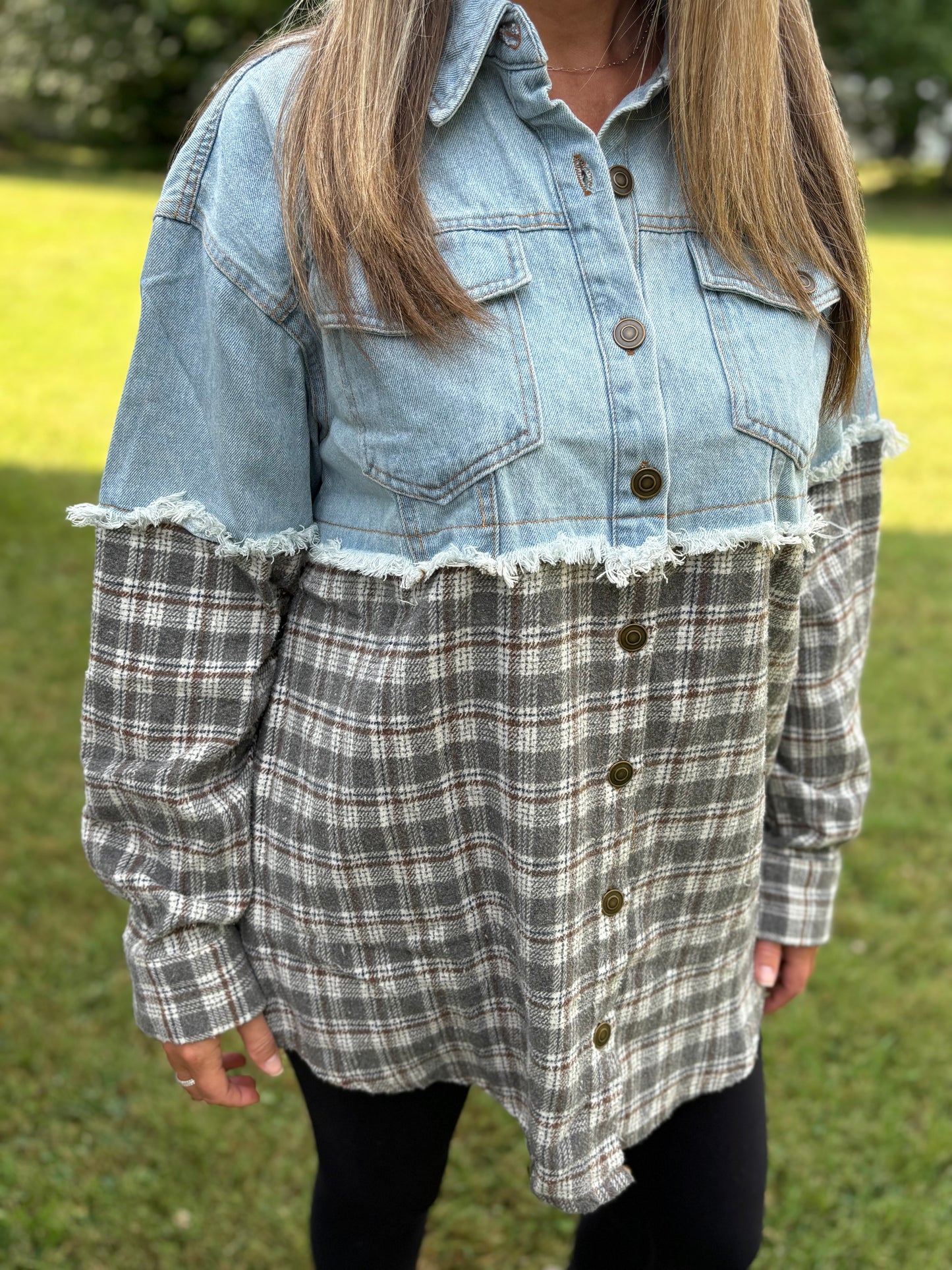 Denim Plaid Shacket