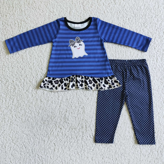Leopard Print Blue Ghost Pants Set