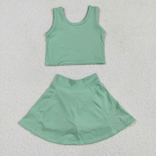 Green Yoga Skirt Set