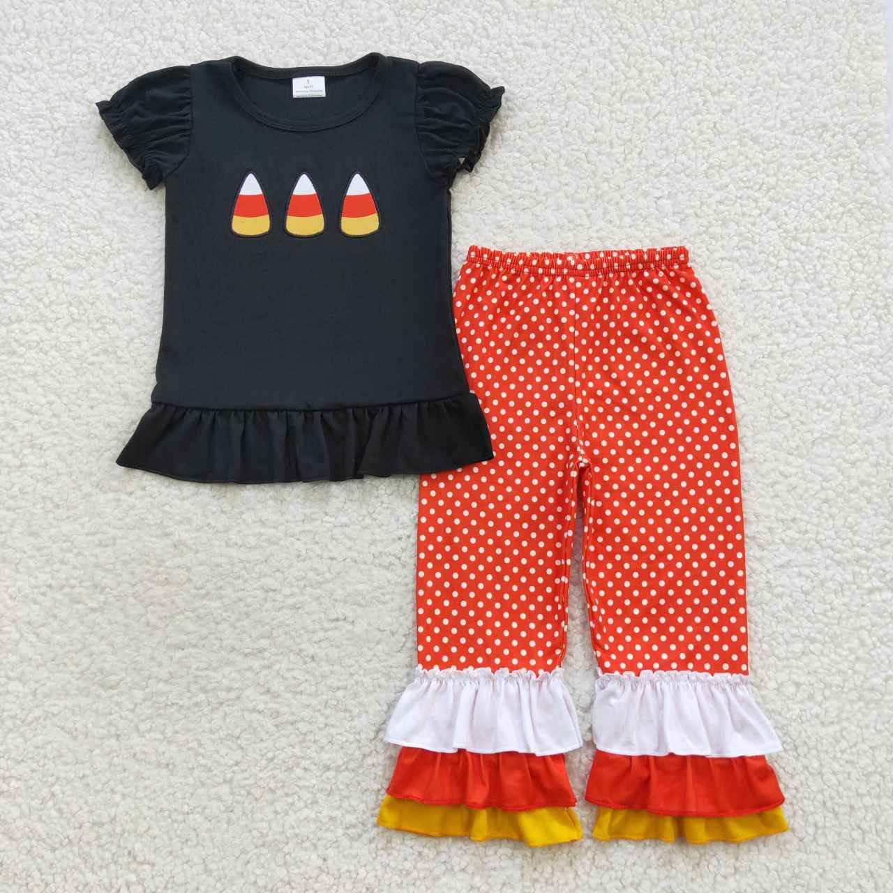 Candy Corn Ruffle Pants Set