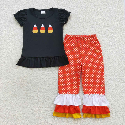 Candy Corn Ruffle Pants Set