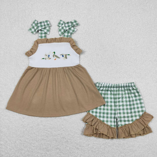 Mallard Gingham Ruffle Shorts Set