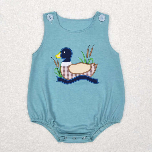 Plaid Mallard Teal Romper