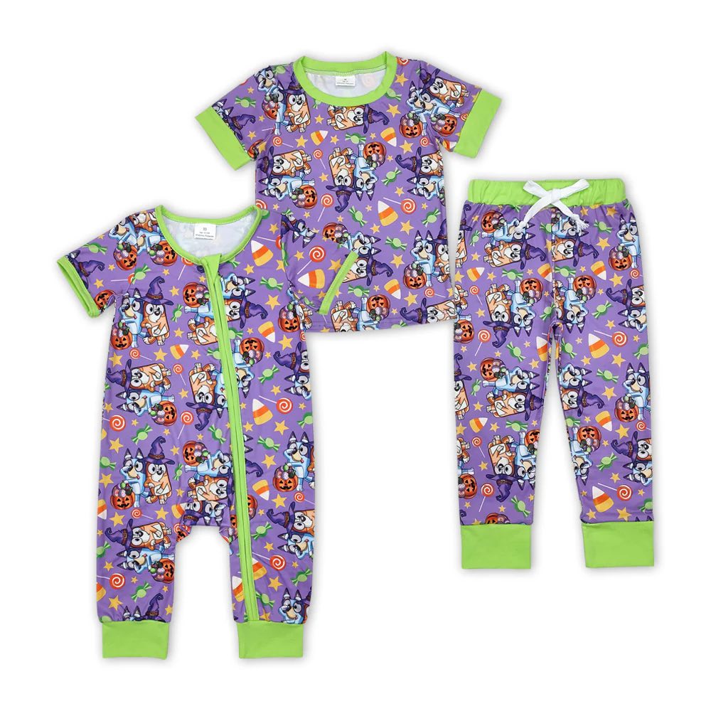 Blue Dog Halloween Jogger Set