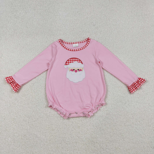 Pink and Red Gingham Santa Ruffle Romper