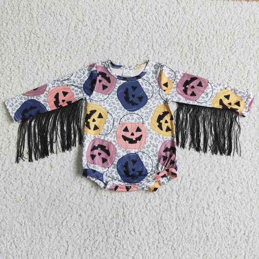 Tick or Treat Basket Fringe Romper