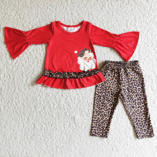 Leopard Print Santa Pants Set