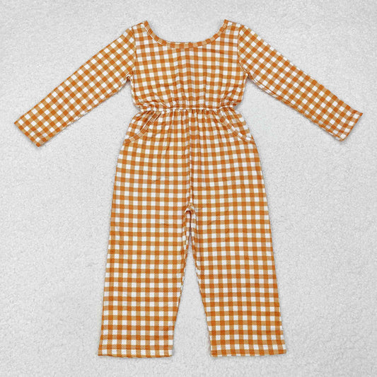 Orange Gingham Romper