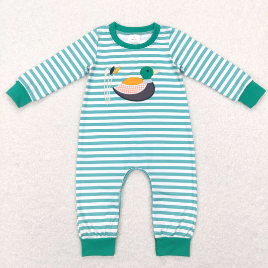 Green Striped Duck Romper