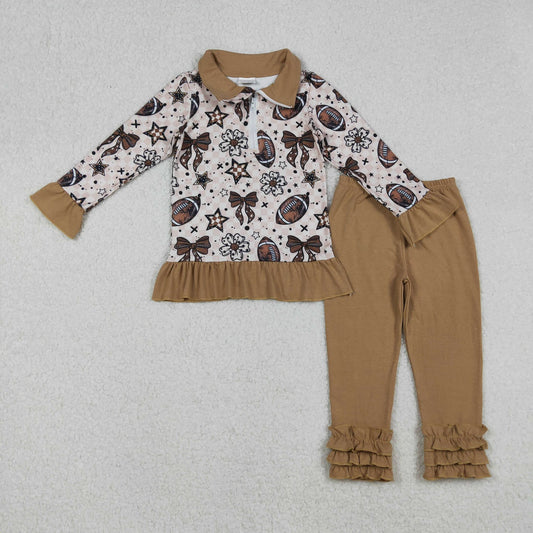 Coquette Football Season Ruffle Pants Set