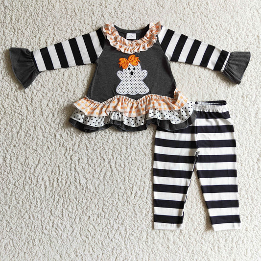 Ghost Ruffle Halloween Pants Set