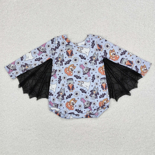 Blue Dog Bat Wing Romper