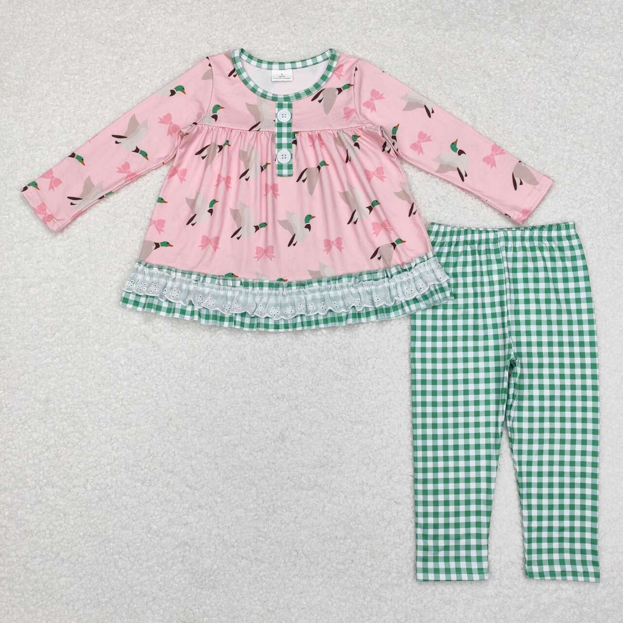 Mallards & Bows Gingham Pants Set