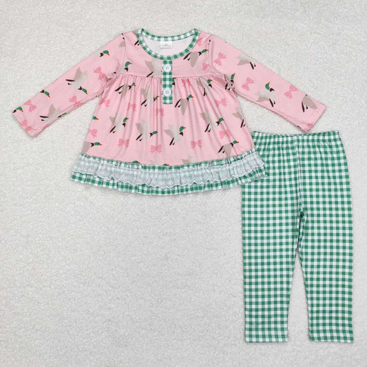 Mallards & Bows Gingham Pants Set