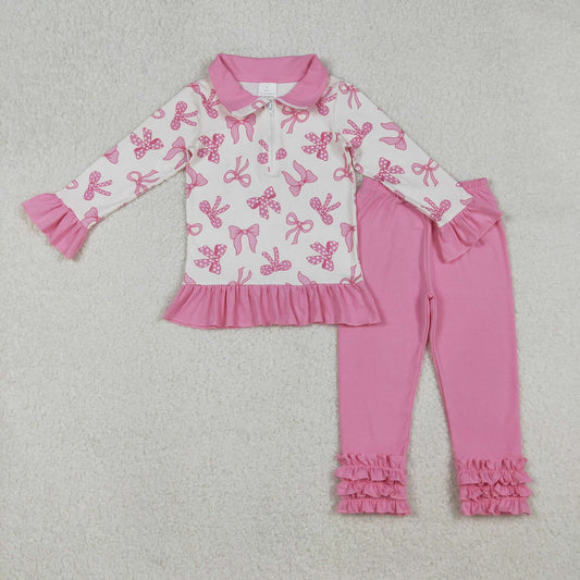 Pink Bows & Ruffles Pants Set