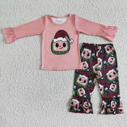 Watermelon Christmas Ruffle Set