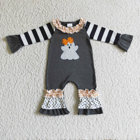 Ghost Ruffle Halloween Romper