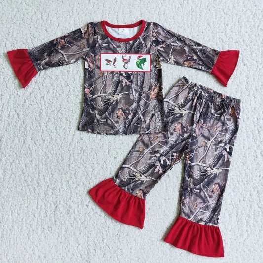 Hunting for Christmas Camo Ruffle Pajama Set