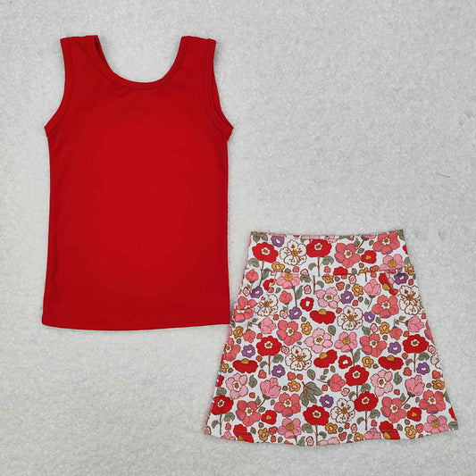 Red Floral Tank Set
