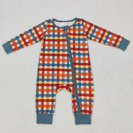 Orange and Blue Plaid Zippy