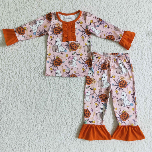 Trick or Treat Halloween Ruffle Pajamas Set