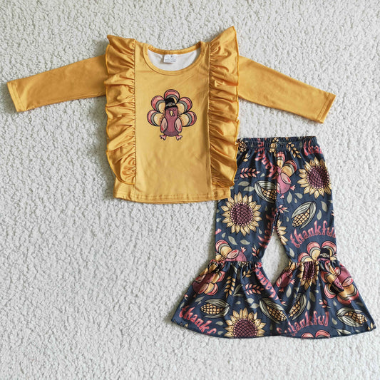 Yellow Ruffle Thankful Turkey Set